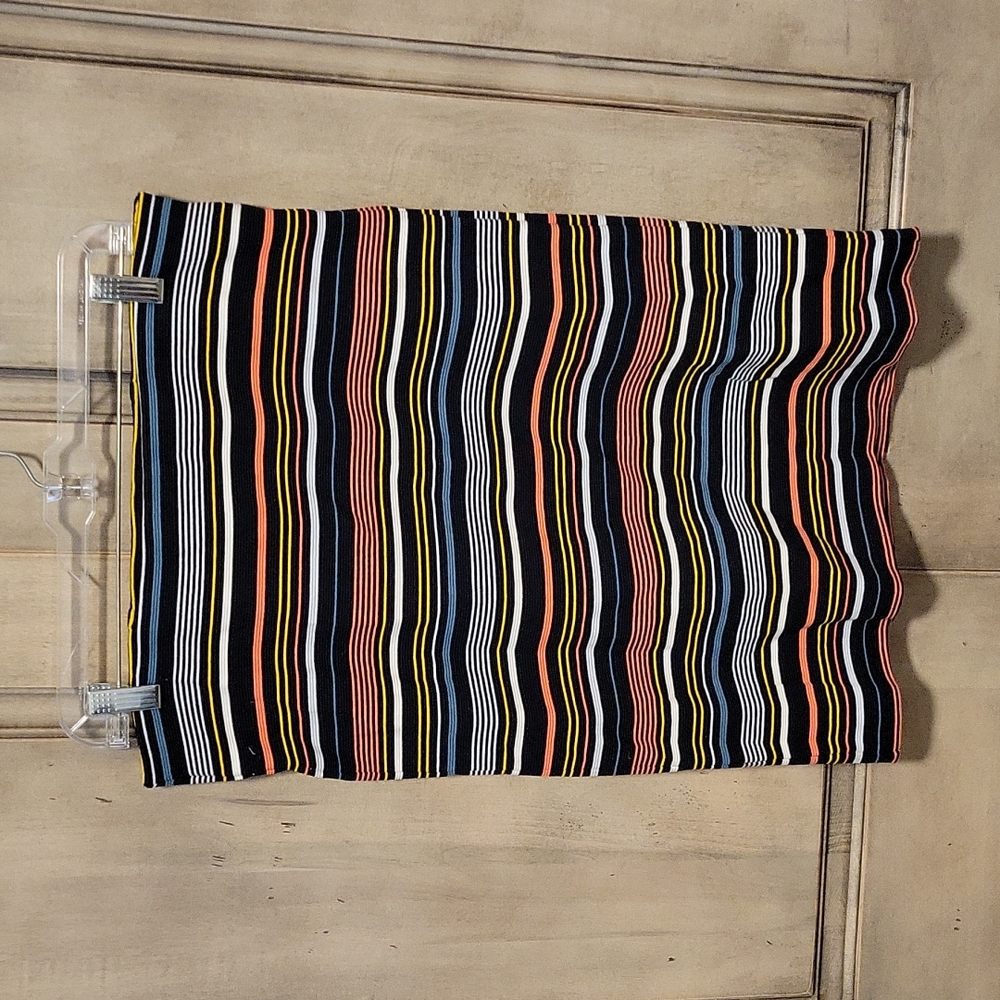 LOFT striped knit pull on pencil skirt,  Medium